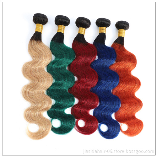 Best Quality Ombre Green 10A Brazilian cuticle aligned  100% Human Hair Wholesale Raw Virgin Body Wave Brazilian Hair Bundles